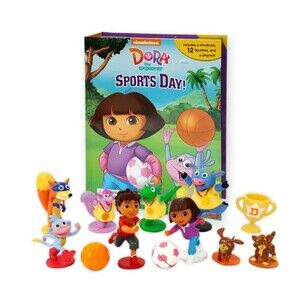 Out of Print Dora the Explorer Sports Day My Busy Book Complete w/ Figures Mat
